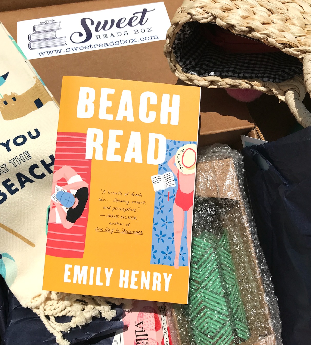 Sweet Reads Box Beach Read Box June 2020 Beach Read by Emily Henry in the box
